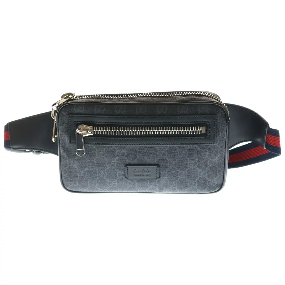 GUCCI GG Body Bum Crossbody Belt Bag Waist leather black